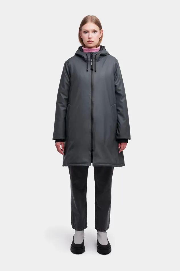 Winter Coats Women Stutterheim Mosebacke Winter Jacket Charcoal