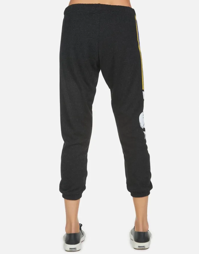 Women039s Alana Peace Love Stripe Black Lauren Moshi Crop Sweatpants