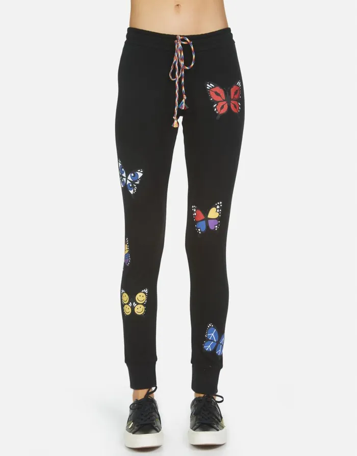 Women039s Angelina Butterfly Black Lauren Moshi Long Sweatpants