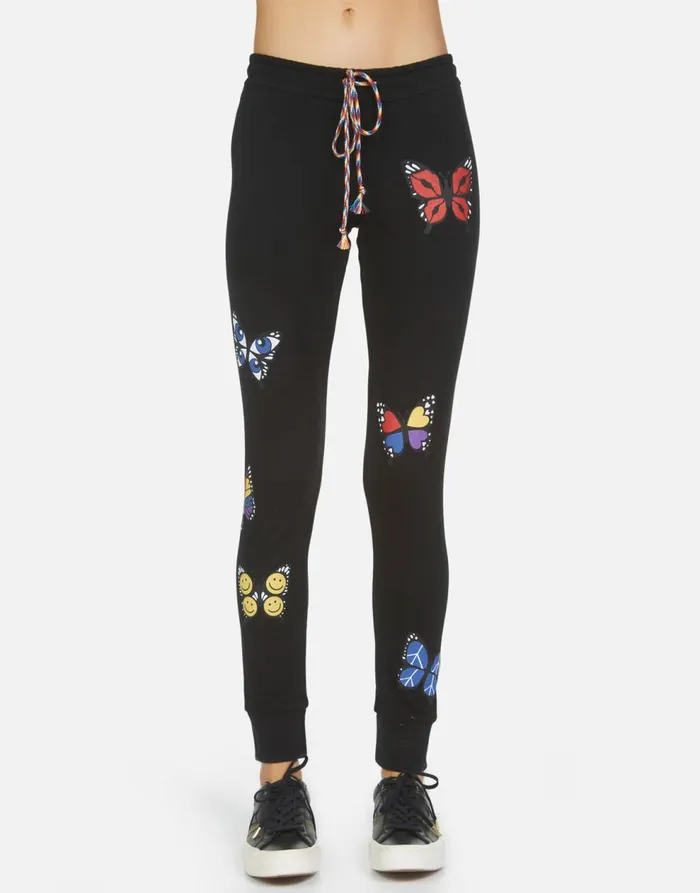 Women039s Angelina Butterfly Black Lauren Moshi Long Sweatpants