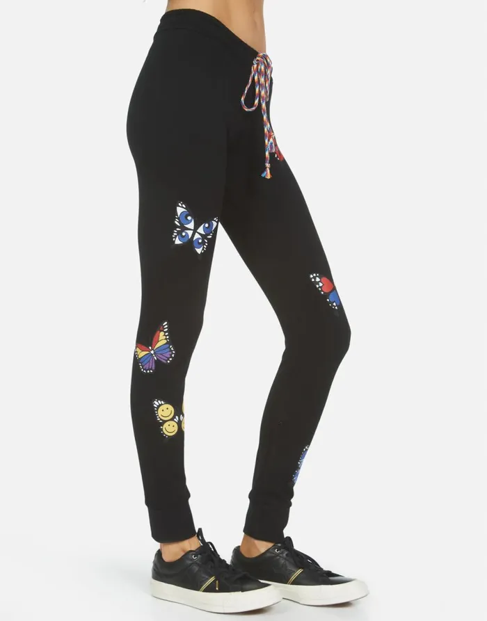 Women039s Angelina Butterfly Black Lauren Moshi Long Sweatpants