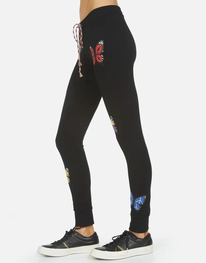 Women039s Angelina Butterfly Black Lauren Moshi Long Sweatpants