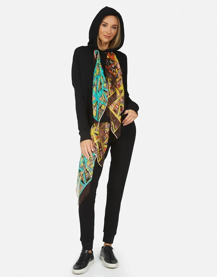 Women039s Belinda Scarf Black Tribal Lauren Moshi Hoodies