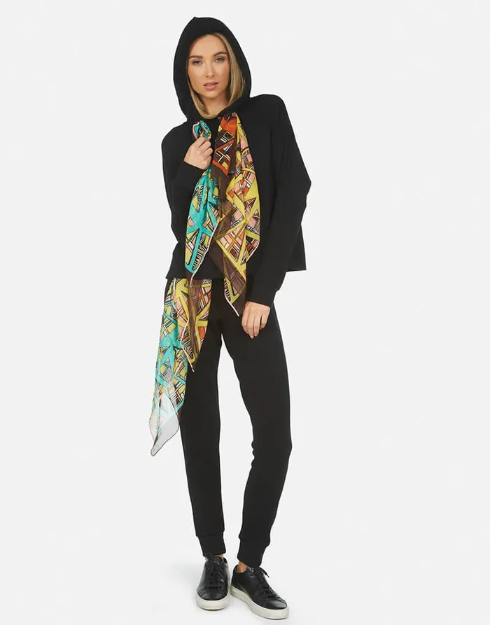 Women039s Belinda Scarf Black Tribal Lauren Moshi Hoodies
