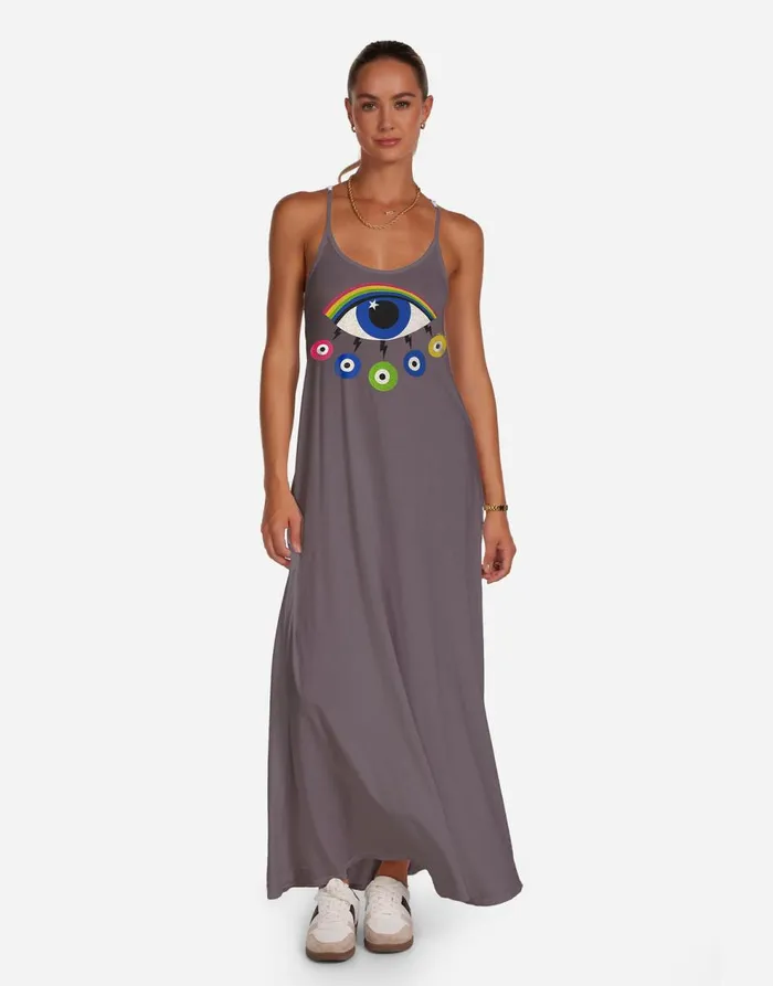 Women039s Berna Rainbow Evil Eye Light Onyx Lauren Moshi Dresses