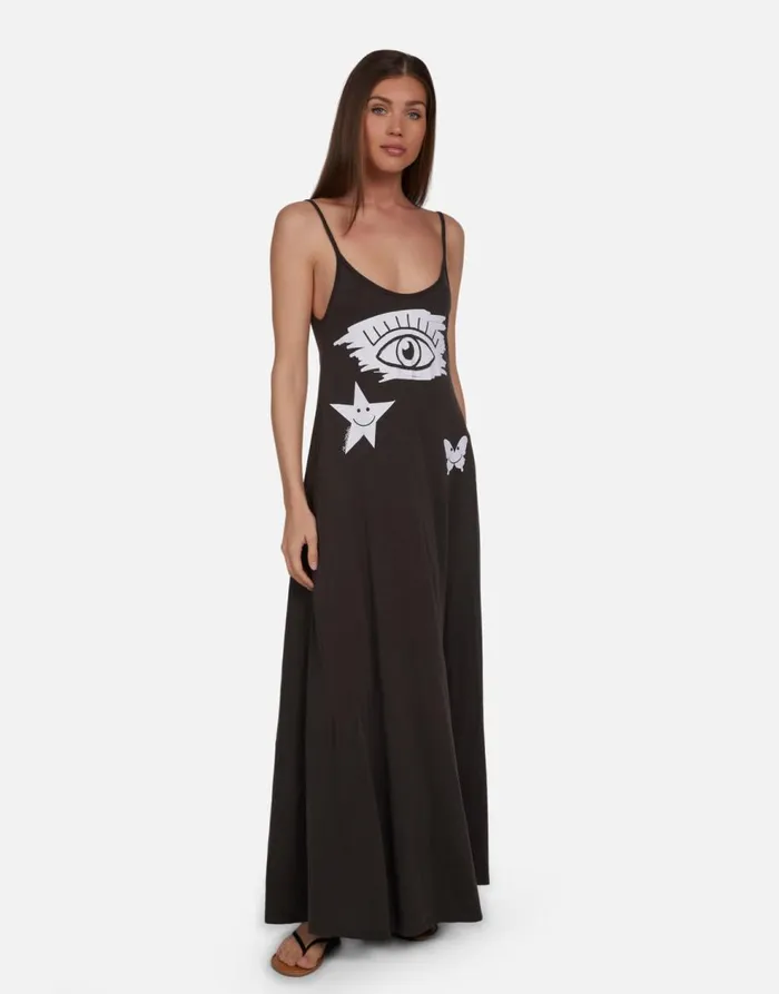 Women039s Berna Scribble Eye Elements Vintage Black Lauren Moshi Dresses