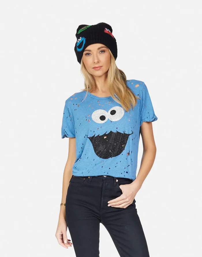 Women039s Bess Crystal Cookie Monster Riptide Lauren Moshi Short Sleeve