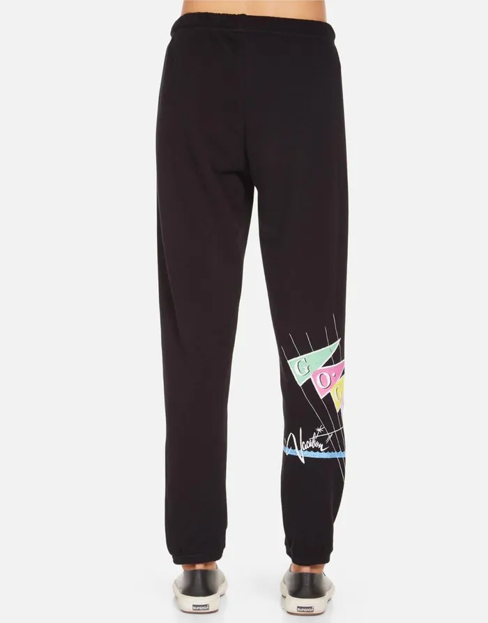 Women039s Brynn The GOGO039s Vacation Tour Black Lauren Moshi Long Sweatpants