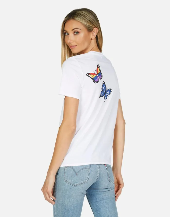 Women039s Croft Butterfly White Lauren Moshi Short Sleeve