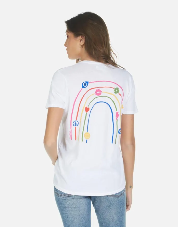 Women039s Croft Elements Rainbow White Lauren Moshi Short Sleeve