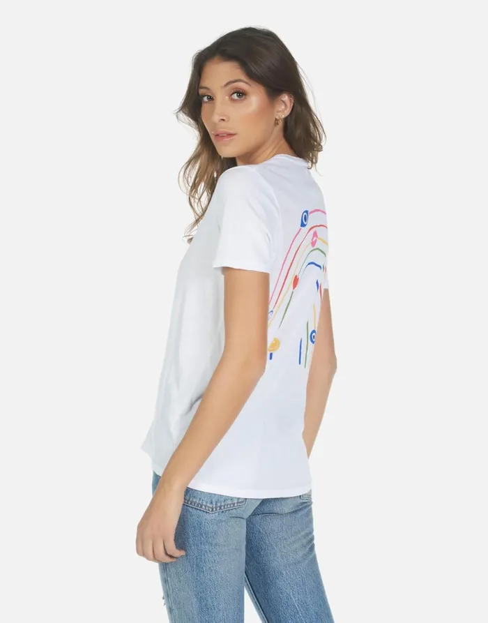 Women039s Croft Elements Rainbow White Lauren Moshi Short Sleeve