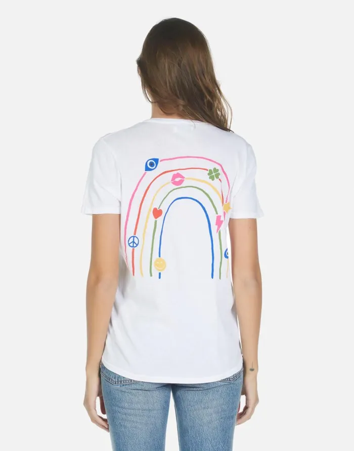 Women039s Croft Elements Rainbow White Lauren Moshi Short Sleeve