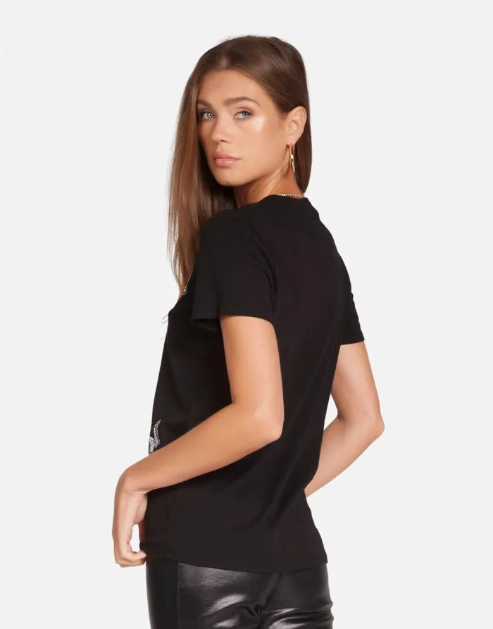 Women039s Croft Optimist Butterflies Black Lauren Moshi Short Sleeve