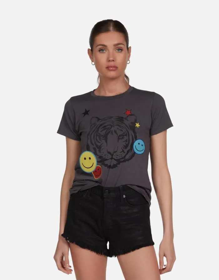Women039s Croft Vintage Tiger Elements Light Onyx Lauren Moshi Short Sleeve
