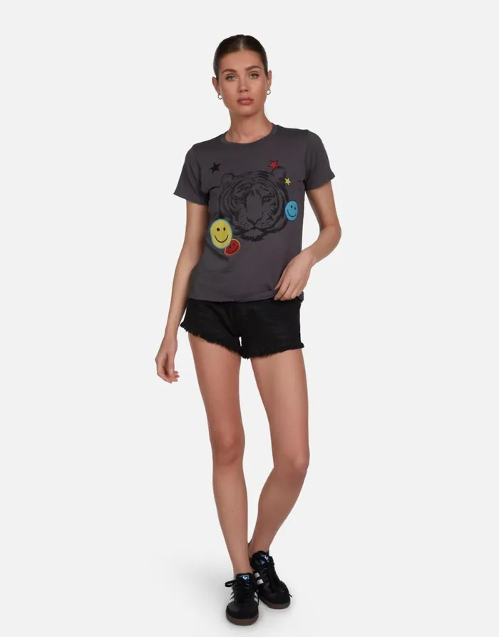 Women039s Croft Vintage Tiger Elements Light Onyx Lauren Moshi Short Sleeve