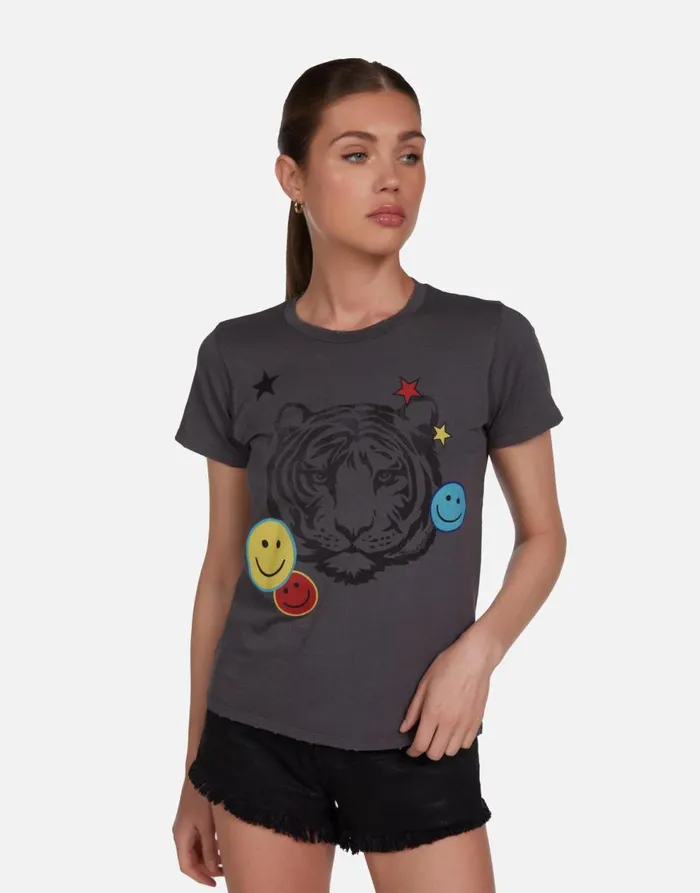 Women039s Croft Vintage Tiger Elements Light Onyx Lauren Moshi Short Sleeve