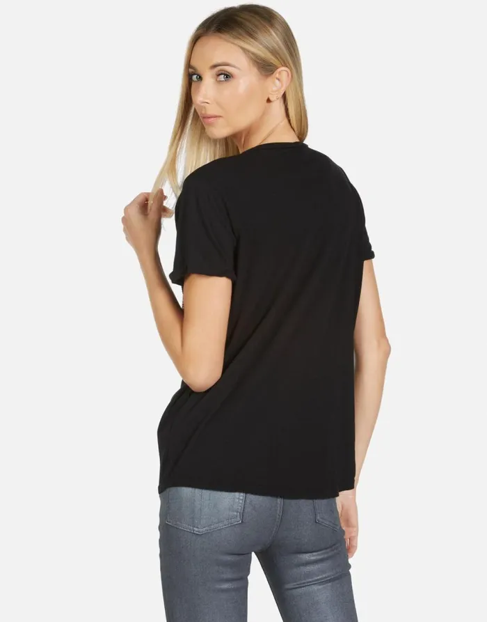 Women039s Edda Crystal Sprinkle Lip Black Lauren Moshi Short Sleeve