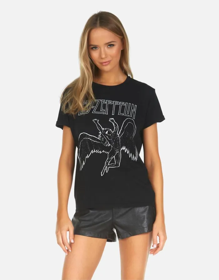 Women039s Edda X Led Zeppelin Outline Black Lauren Moshi Short Sleeve
