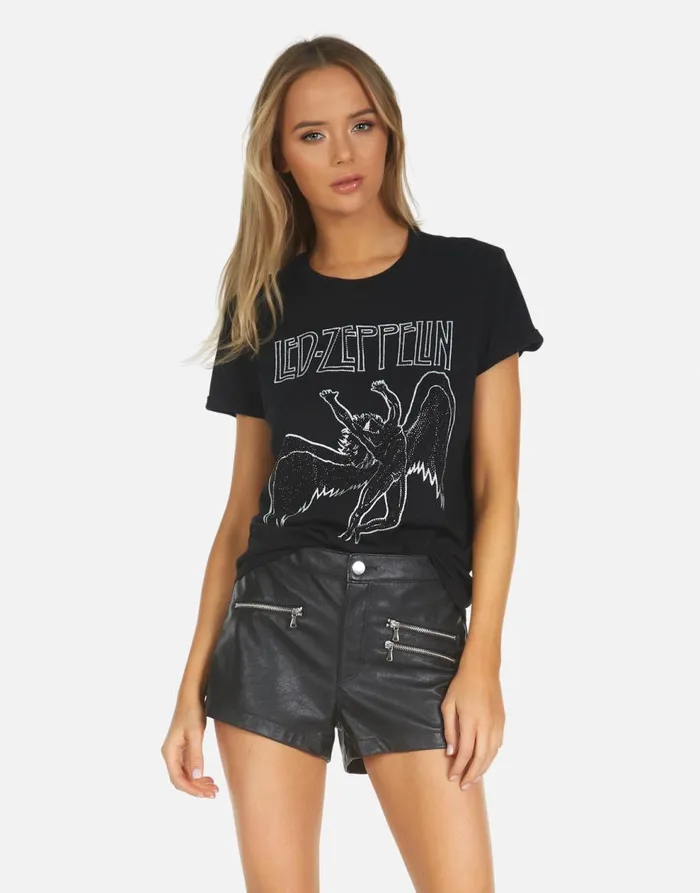 Women039s Edda X Led Zeppelin Outline Black Lauren Moshi Short Sleeve
