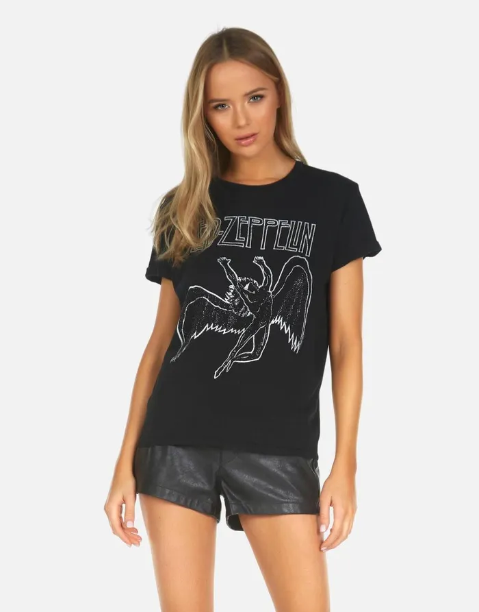 Women039s Edda X Led Zeppelin Outline Black Lauren Moshi Short Sleeve
