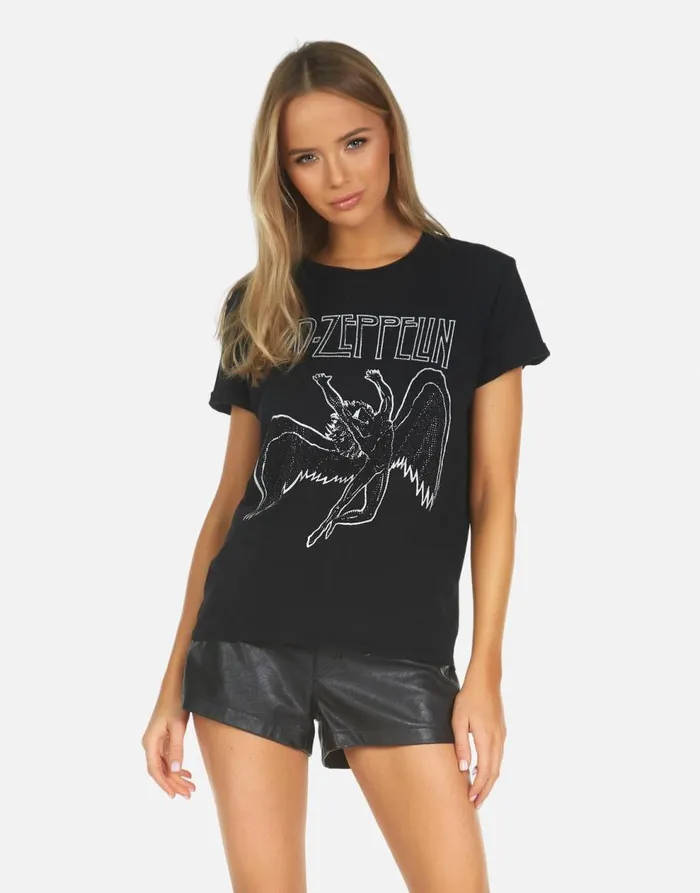 Women039s Edda X Led Zeppelin Outline Black Lauren Moshi Short Sleeve