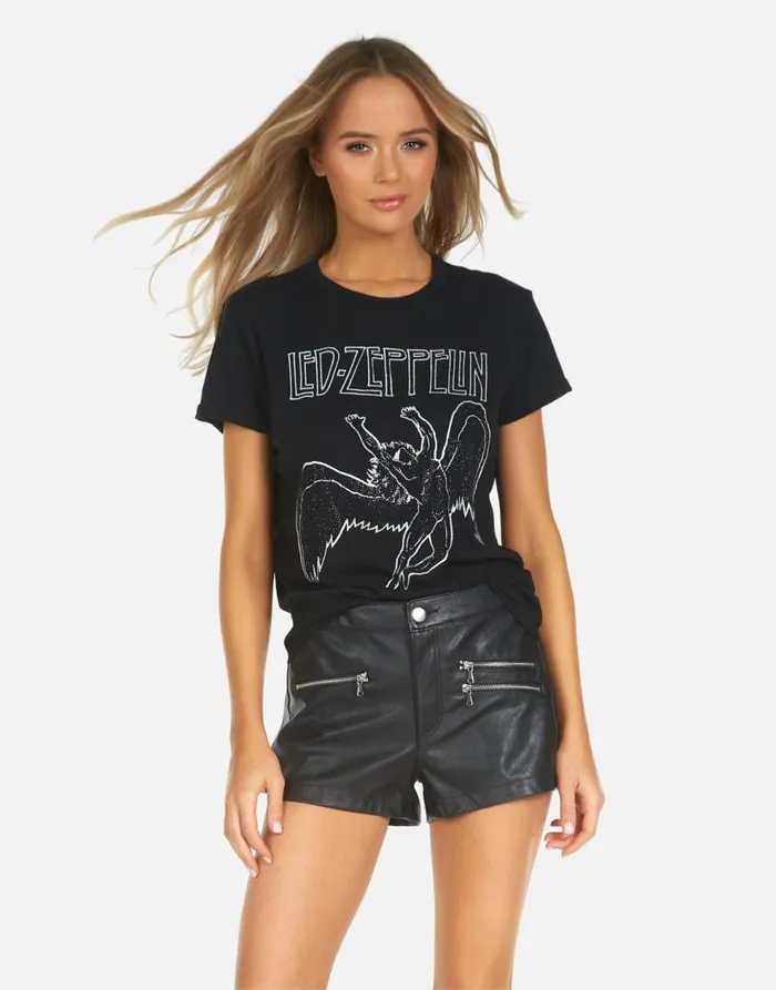 Women039s Edda X Led Zeppelin Outline Black Lauren Moshi Short Sleeve