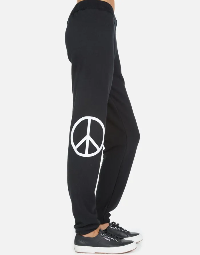 Women039s Gia Skull Peace Hand Black Lauren Moshi Long Sweatpants