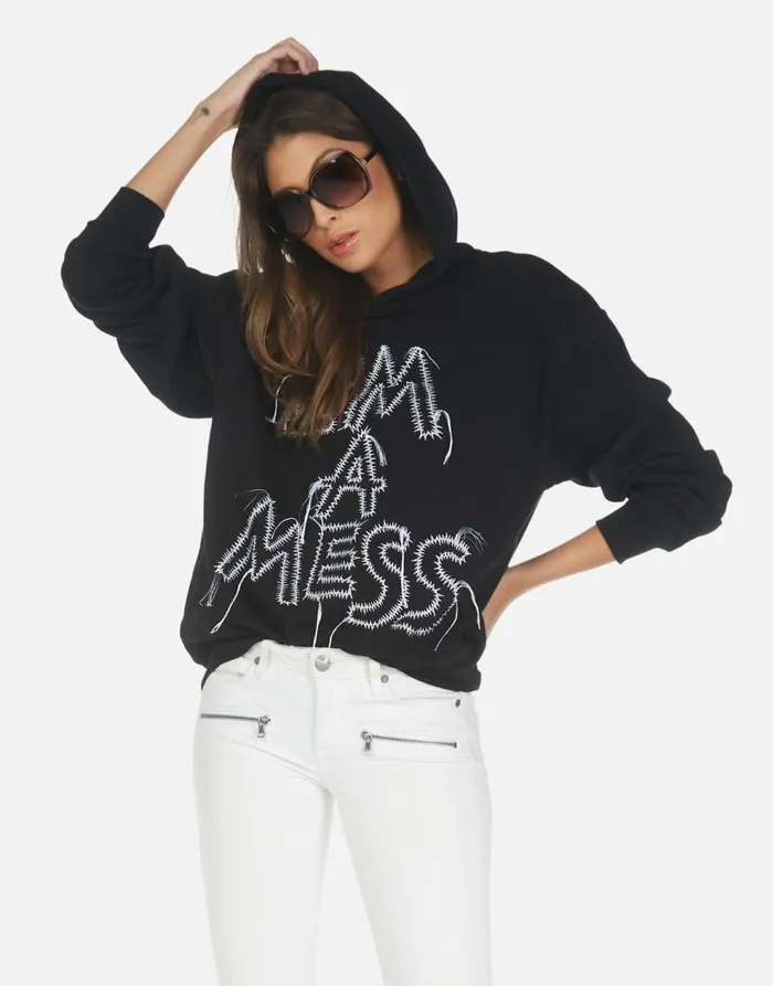 Women039s Harmony I039m A Mess Black Lauren Moshi Hoodies