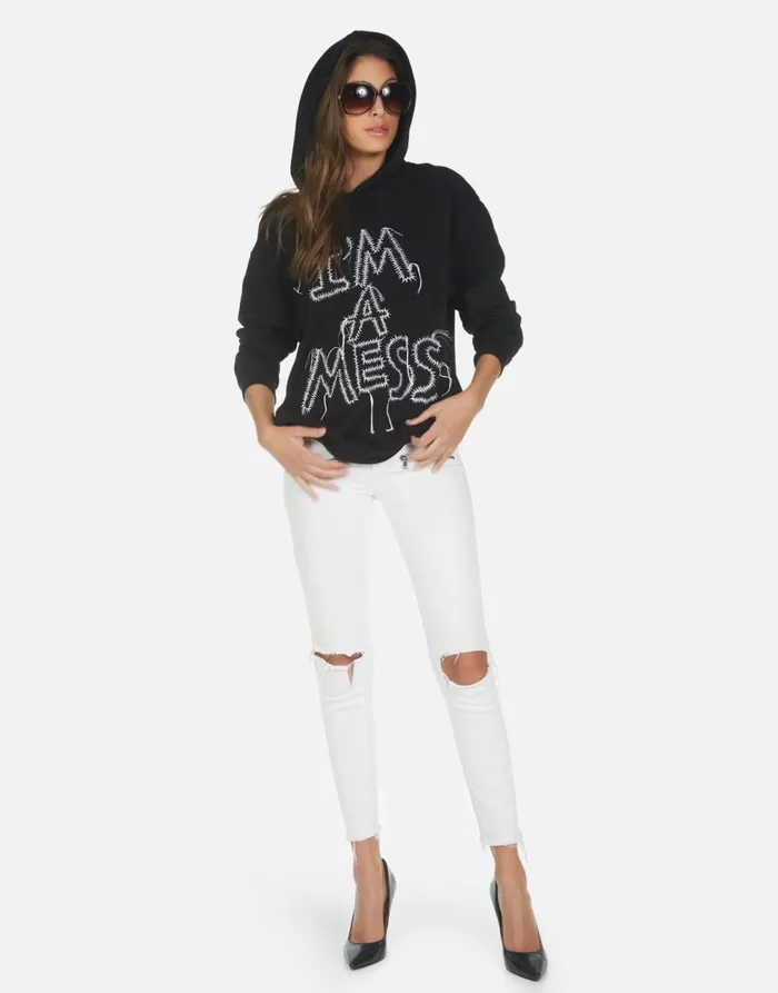 Women039s Harmony I039m A Mess Black Lauren Moshi Hoodies