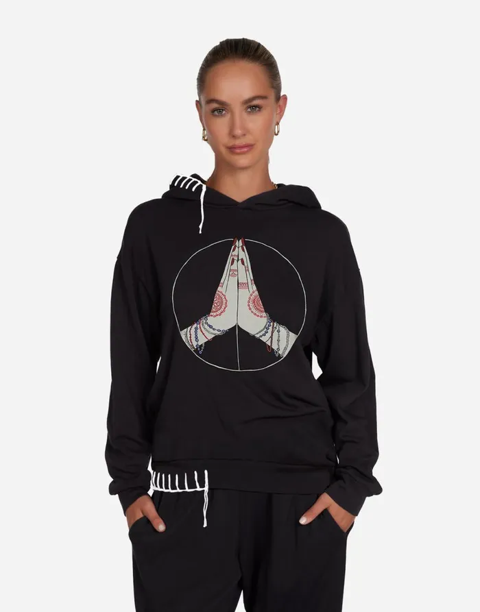 Women039s Harmony Peace Love Serenity Black Lauren Moshi Hoodies