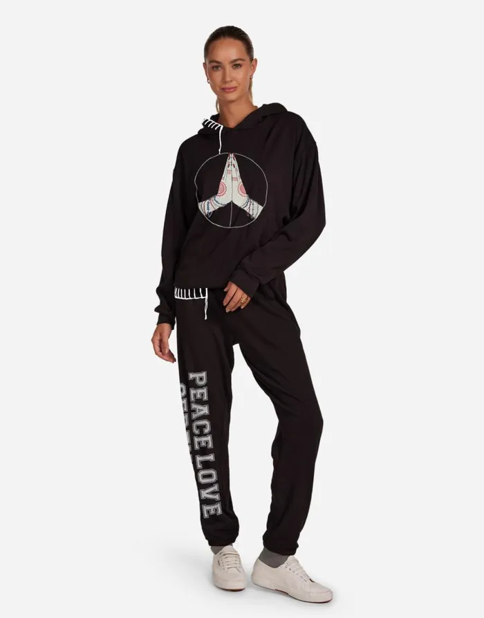 Women039s Harmony Peace Love Serenity Black Lauren Moshi Hoodies