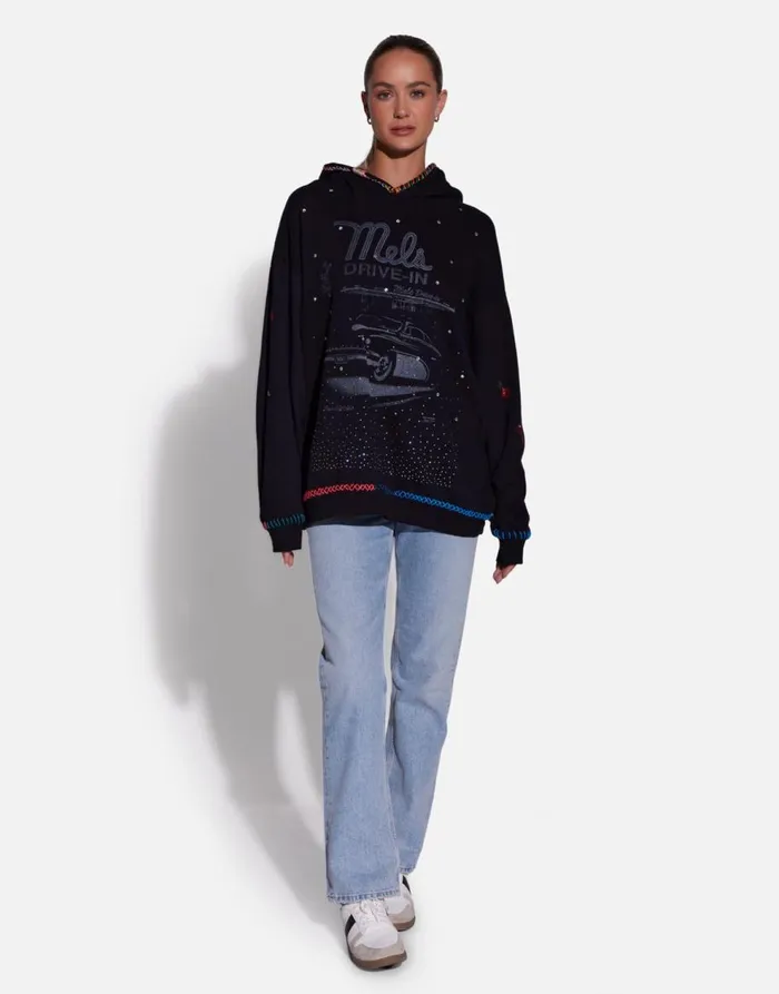Women039s Harmony X Mels DriveIn Black Lauren Moshi Hoodies