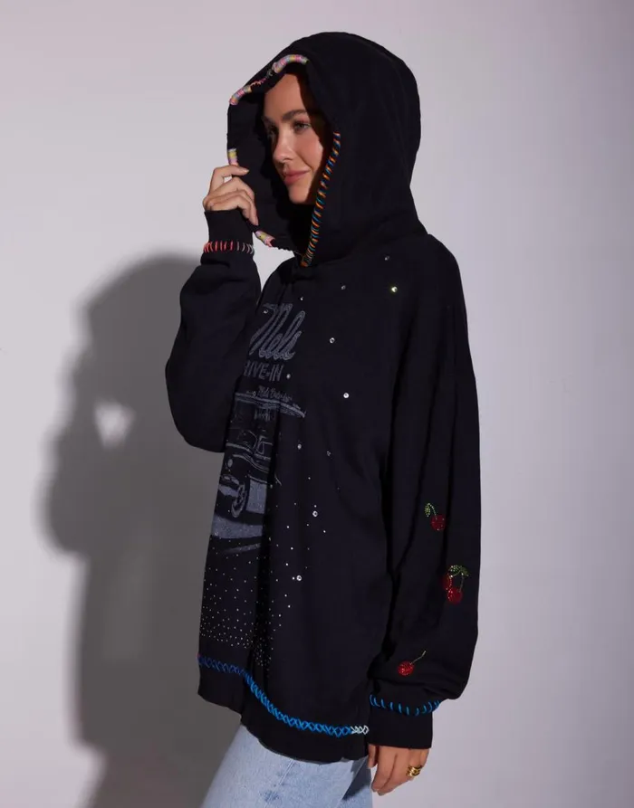 Women039s Harmony X Mels DriveIn Black Lauren Moshi Hoodies