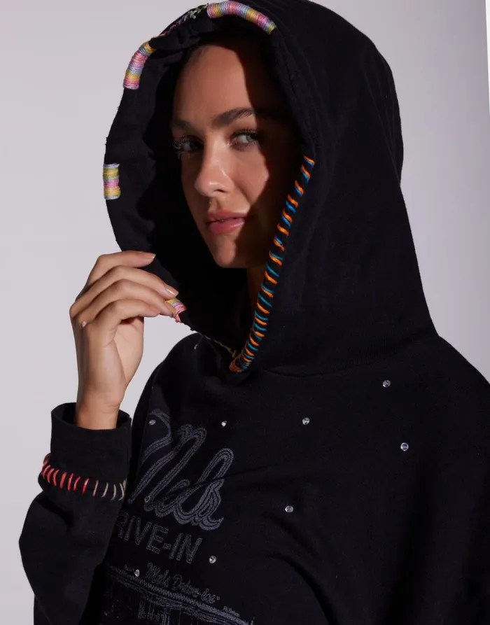 Women039s Harmony X Mels DriveIn Black Lauren Moshi Hoodies