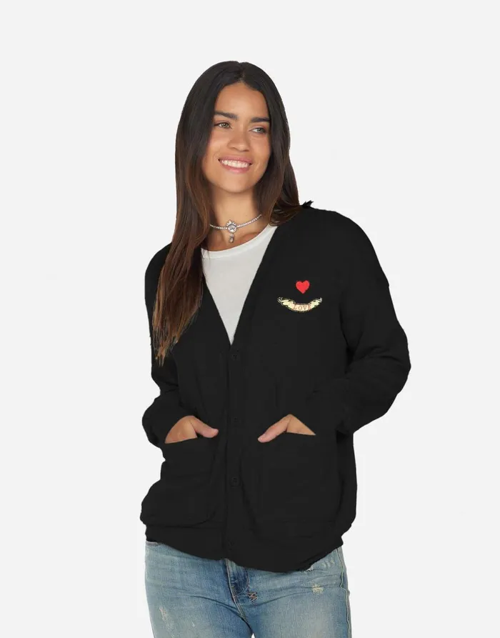 Women039s Jamila Floral Eye Love Black Lauren Moshi Sweaters and Knits