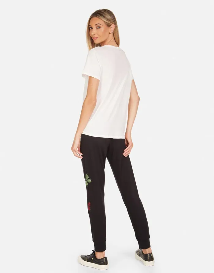Women039s Jhene Crystal Love Butterfly Milk Lauren Moshi Short Sleeve