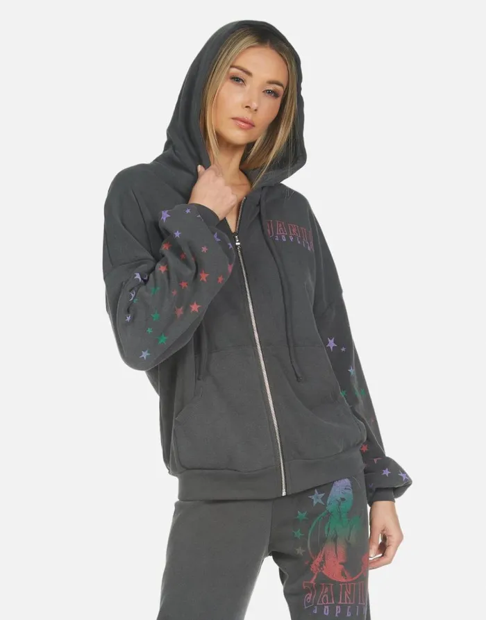 Women039s Kaliyah Janis Joplin Pigment Black Lauren Moshi Hoodies