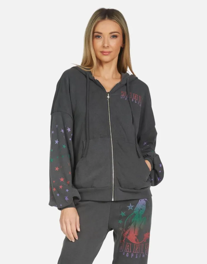 Women039s Kaliyah Janis Joplin Pigment Black Lauren Moshi Hoodies