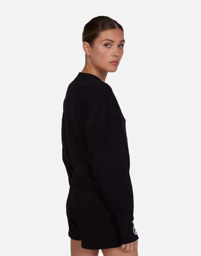 Women039s Kathryn Peace Lip Patch Black Lauren Moshi Sweaters and Knits