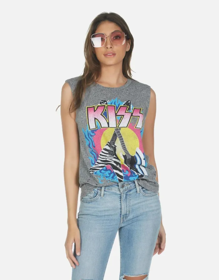 Women039s Kel KISS Animalize Heather Grey Lauren Moshi Tanks
