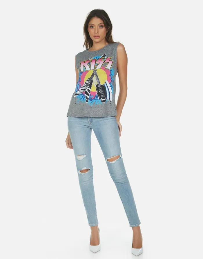 Women039s Kel KISS Animalize Heather Grey Lauren Moshi Tanks