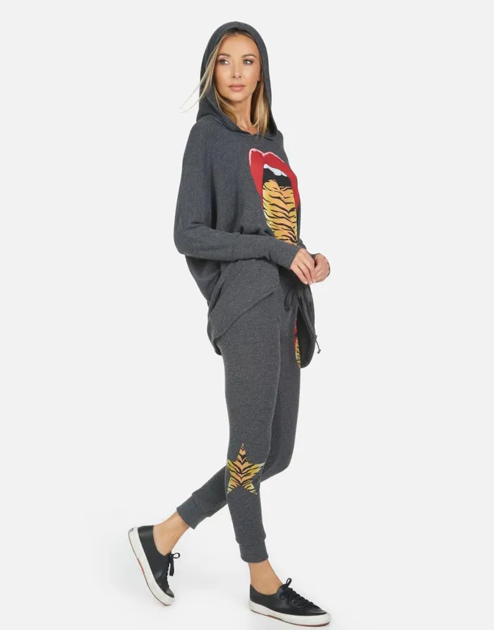 Women039s Kizzy Tiger Tongue Heather Black Lauren Moshi Long Sweatpants