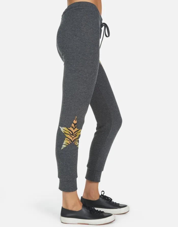Women039s Kizzy Tiger Tongue Heather Black Lauren Moshi Long Sweatpants