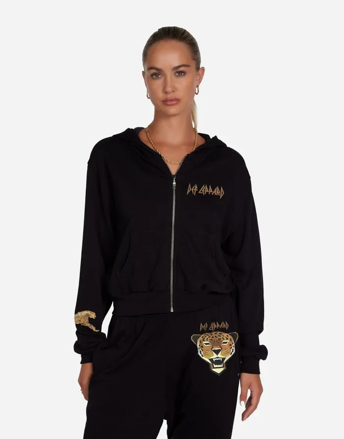 Women039s Lachelle Geometric Def Leppard Black Lauren Moshi Hoodies