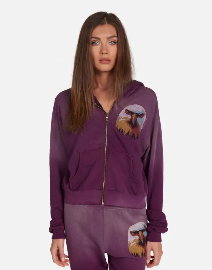 Women039s Lachelle Moshi Eagle Head Deep Merlot Ombre Lauren Moshi Hoodies