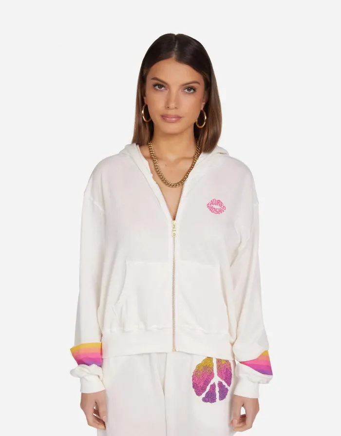 Women039s Lachelle Peace Roses Milk Lauren Moshi Hoodies