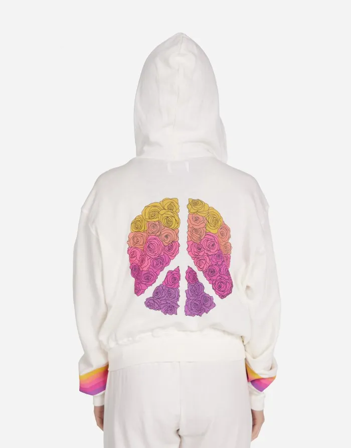 Women039s Lachelle Peace Roses Milk Lauren Moshi Hoodies