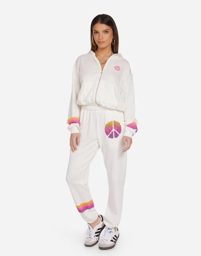 Women039s Lachelle Peace Roses Milk Lauren Moshi Hoodies