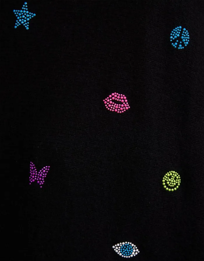 Women039s Ladona Neon Stud Elements Black Lauren Moshi Sweaters and Knits