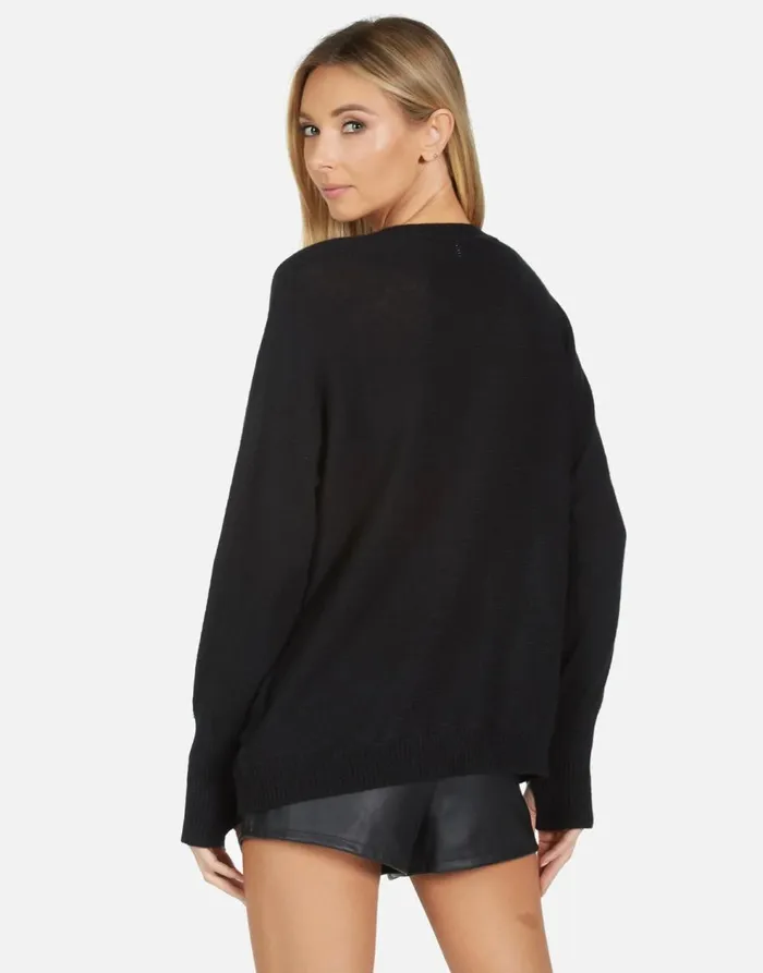 Women039s Ladona X Crystal Peace Evil Eye Black Lauren Moshi Sweaters and Knits